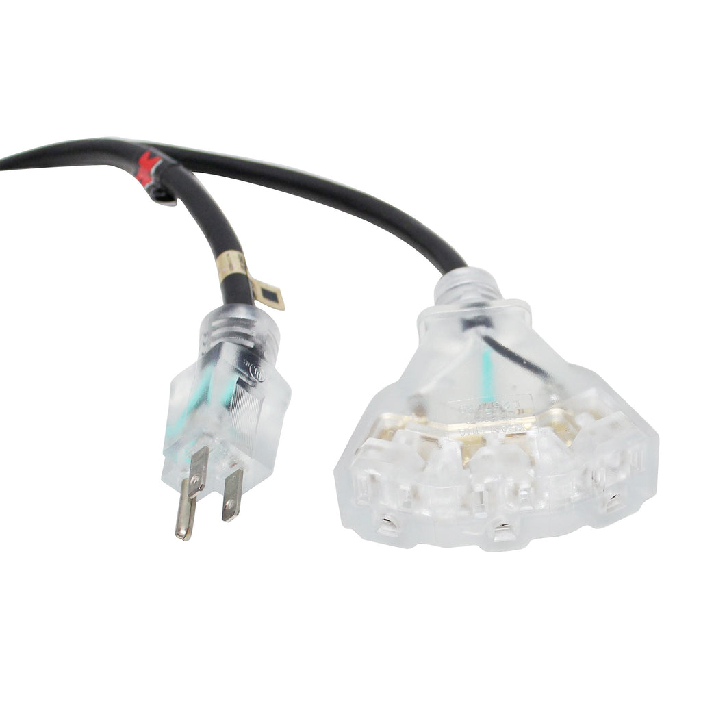 ProX XC-P143-25 - 25' Ft. 120VAC NEMA 15 Male to 3 Outlet Female Power-Extension Cord 14 AWG